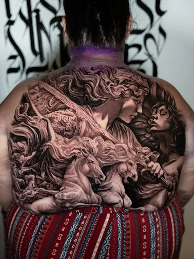Black and grey realism tattoo by Skin Design Tattoos