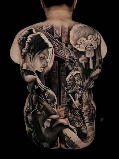 Black and grey realism tattoo by Skin Design Tattoos